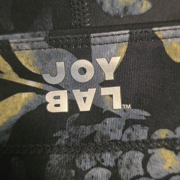 JoyLab Women's Athletic Hiking Navy Yellow Floral Leaf Women's Leggings M - Picture 5 of 6